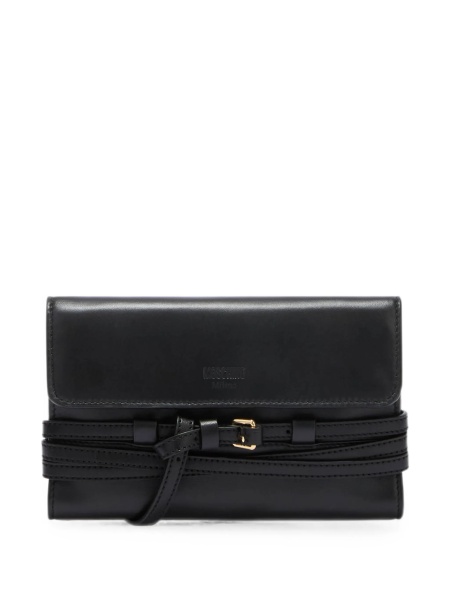 Portofel Moschino negru din piele si poliuretan