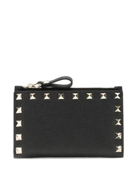 Portofel Valentino Garavani Rockstud negru din piele