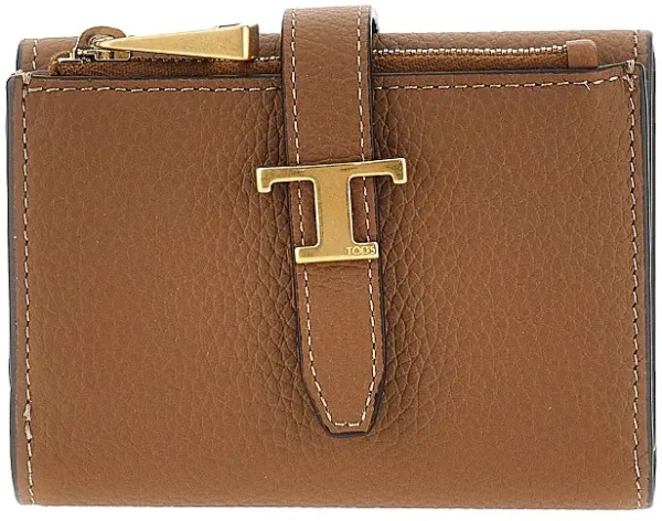 Portofele Grained leather tri-fold wallet