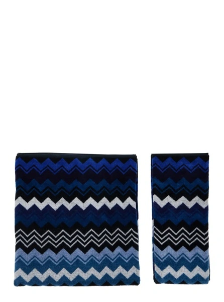 Prosoape Giacomo Towel with Blue and Black Stripes in Unisex Cotton