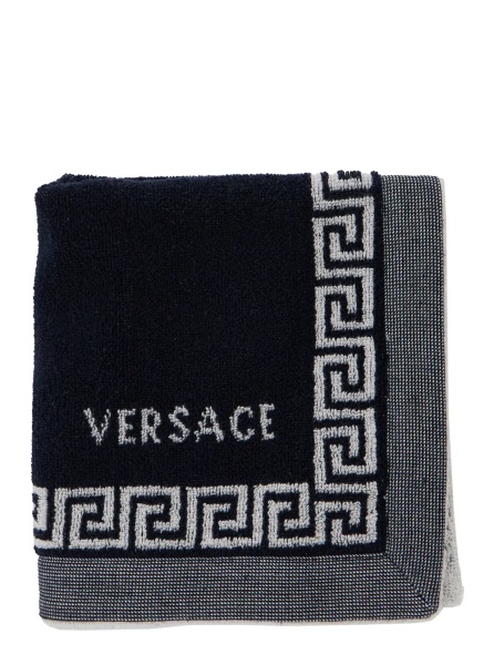 Prosoape Sport Towel with Jacquard Medusa in Cotton Blue Unisex