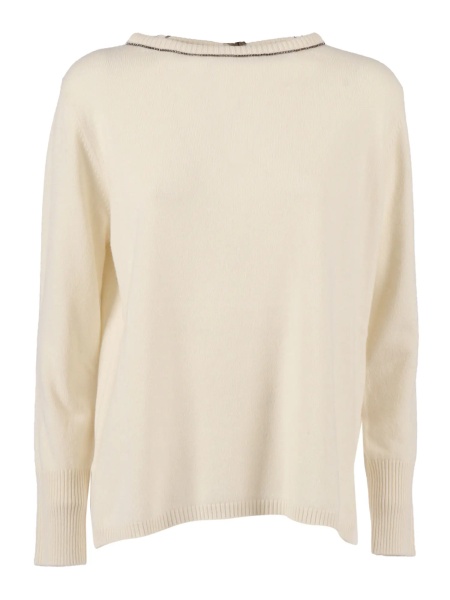 Pulover BOAT NECK SWEATER WITH TRIMMINGS INSERT