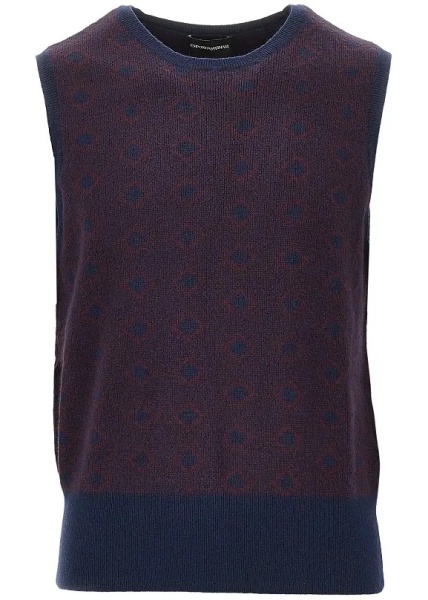 Pulover Cashmere and wool vest with diamonds motif
