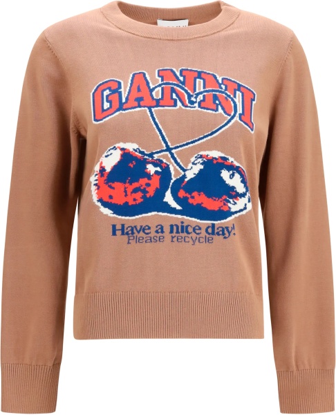 Pulover Cherry-print cotton Sweater