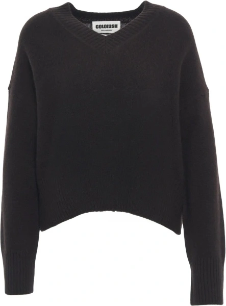 Pulover Colorush maro din casmir 'Chunky'