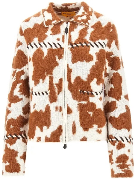 Pulover Cow-motif cashmere jacket