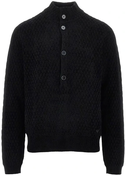 Pulover Emporio Armani negru din lana virgina