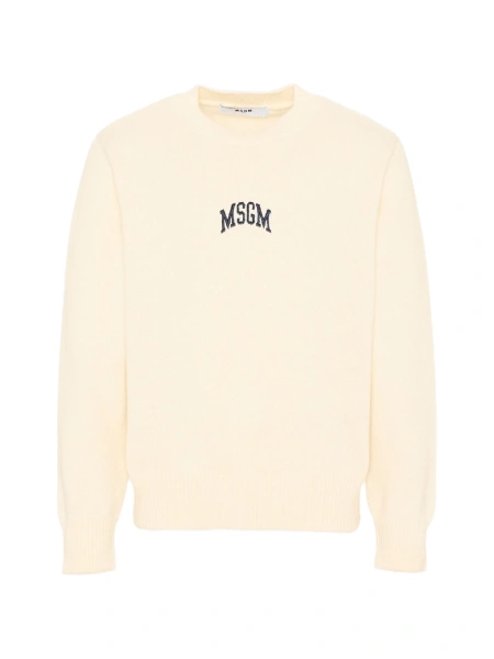 Pulover MSGM neutru din bumbac si lana