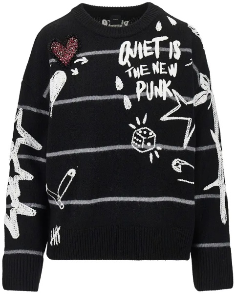 Pulover 'Quiet Is The New Punk' wool sweater