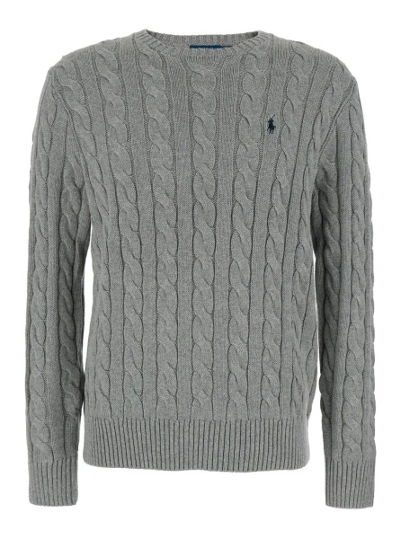Pulover Ralph Lauren gri din bumbac