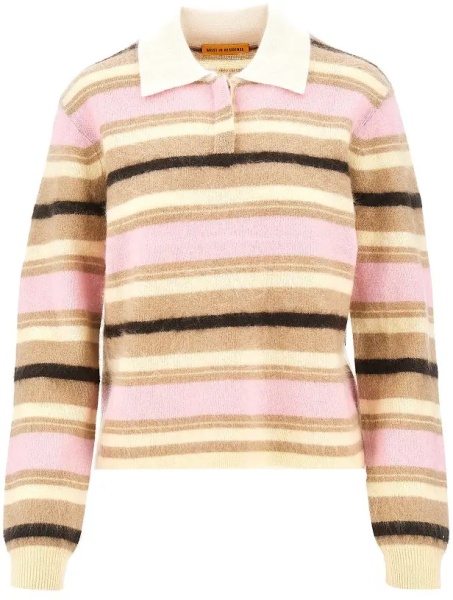 Pulover Striped cashmere polo shirt