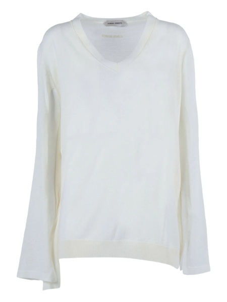 Pulover tricotat Alberta Ferretti alb