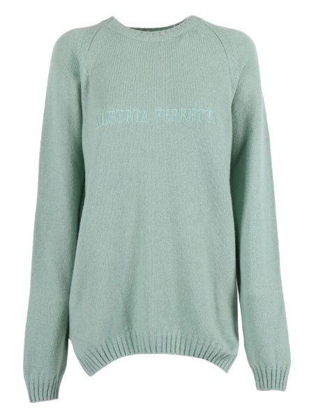 Pulover tricotat Alberta Ferretti verde