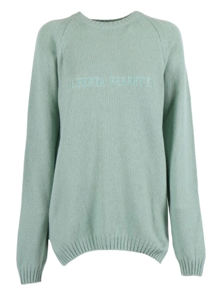 Pulover tricotat Alberta Ferretti verde