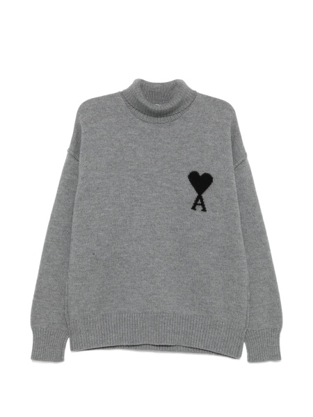 Pulover tricotat AMI Paris ami de coeur gri