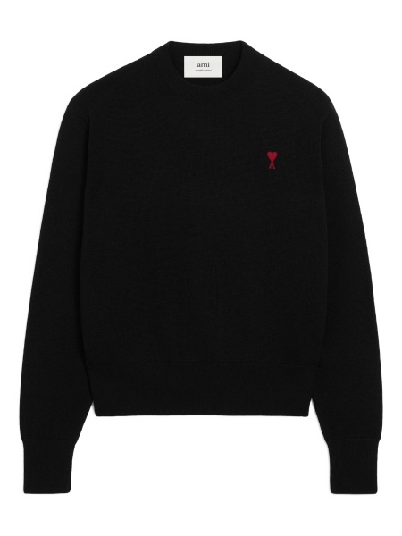 Pulover tricotat AMI Paris ami de coeur negru
