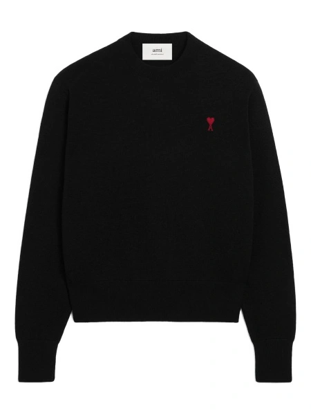 Pulover tricotat AMI Paris ami de coeur negru