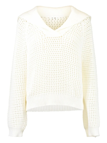 Pulover tricotat Brunello Cucinelli alb
