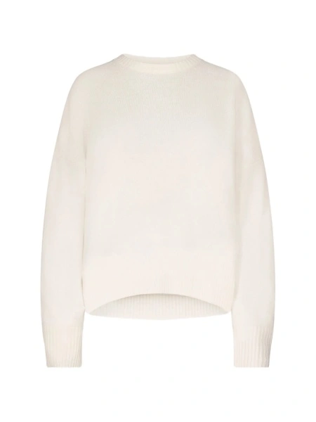 Pulover tricotat LOULOU DE SAISON alb din casmir