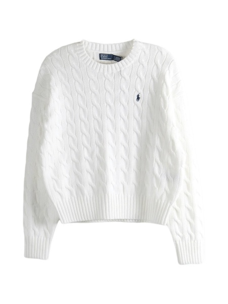 Pulover tricotat Ralph Lauren alb