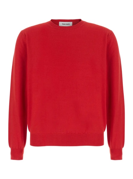 Pulover WOOL AND CASHMERE CREW-NECK KNIT with round neck and long sleeves in Wool and Cashmere color Red unisex