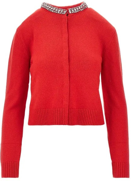Pulover Wool-blend cardigan with crystals