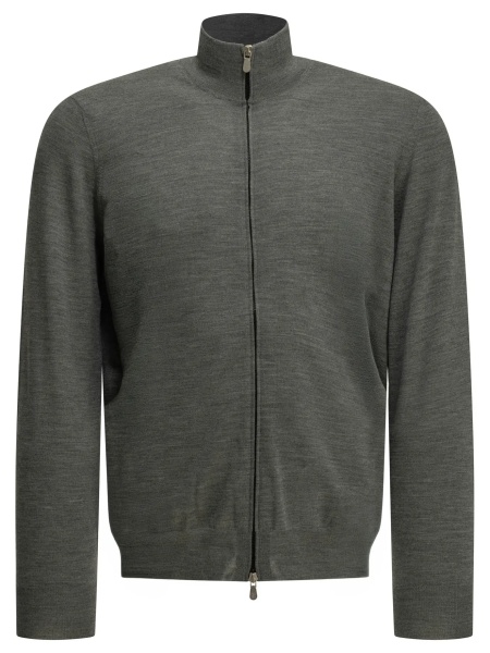 Pulover Zip-up sweater made of wool and cashmere