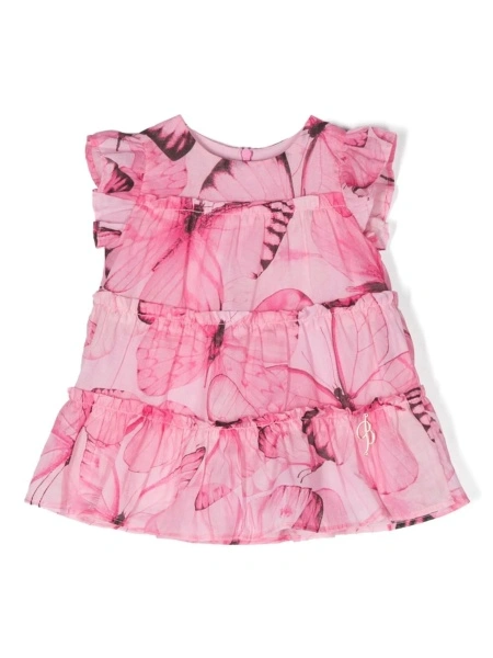 Rochie casual Blumarine roz din bumbac