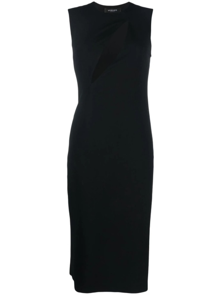 Rochie de ocazie Versace neagra din vascoza si acetat