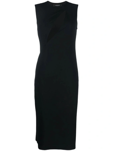 Rochie de ocazie Versace neagra din vascoza si acetat