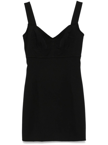 Rochie de zi Dolce & Gabbana neagra din lana si spandex/elastan