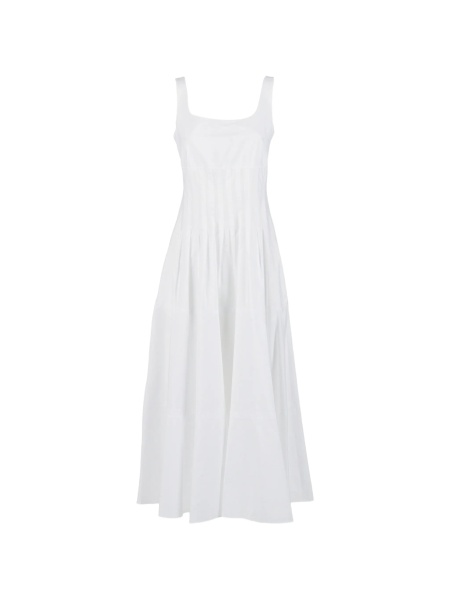 Rochie de zi MaxMara Studio alba din bumbac