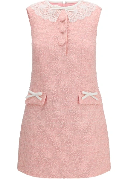 Rochii Bouclé mini Dress with lace collar