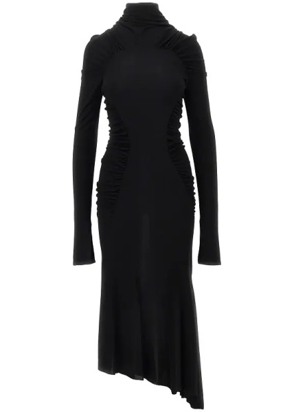 Rochii Crepe jersey gathered midi dress