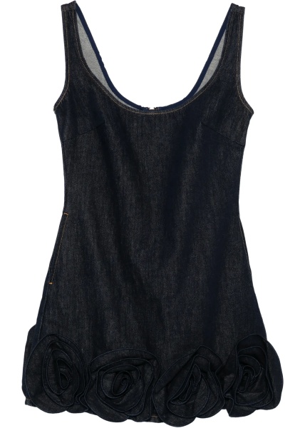 Rochii Denim 3D Flower Mni Dress
