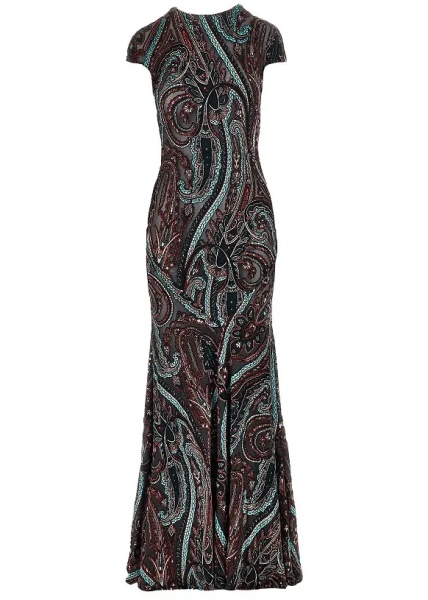 Rochii Dévoré velvet long dress