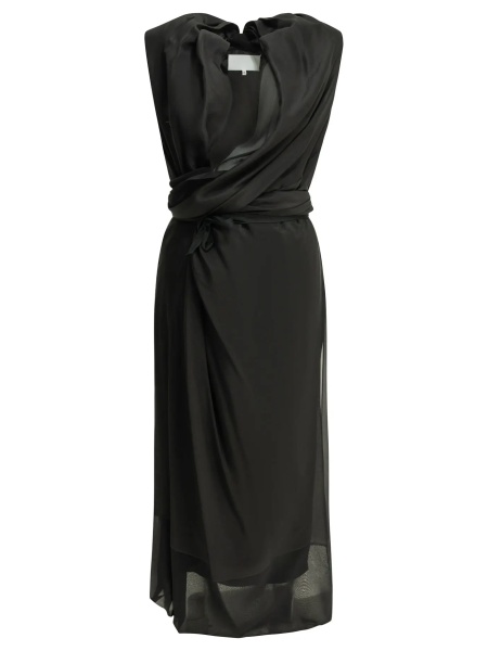 Rochii Draped silk midi dress