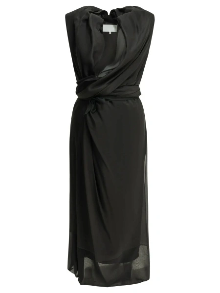 Rochii Draped silk midi dress