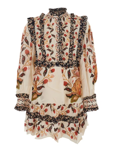 Rochii Multicolor Ruched Dress with All-Over Floral Print in Viscose Blend Woman