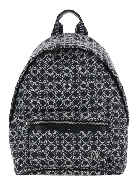 Rucsac 'MA Quad' Black Backpack with all-over logo print and adjustable straps in Tech Fabric for men