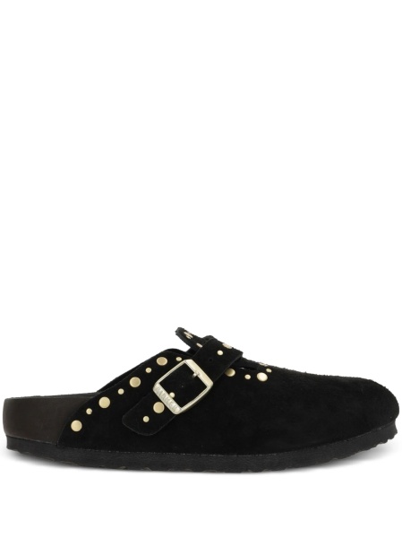 Saboti Birkenstock negri din piele intoarsa