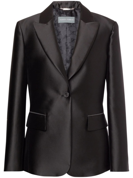 Sacou Alberta Ferretti negru din matase si polyester