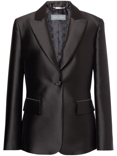 Sacou Alberta Ferretti negru din matase si polyester
