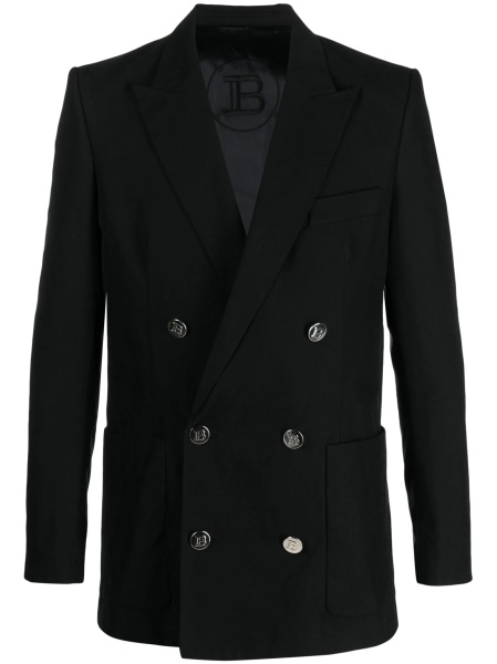 Sacou Balmain negru din polyester si bumbac