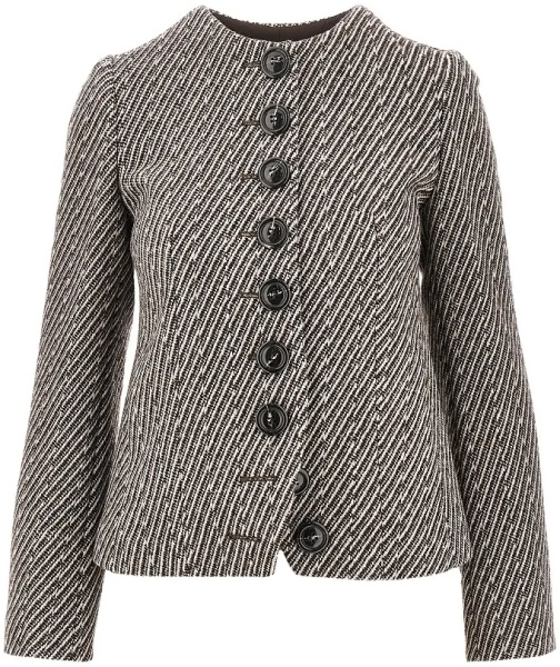 Sacou Diagonal striped wool-blend jacket