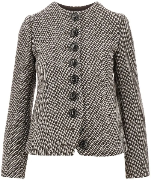 Sacou Diagonal striped wool-blend jacket
