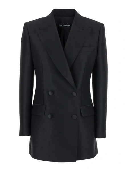 Sacou Dolce & Gabbana negru din lana si matase