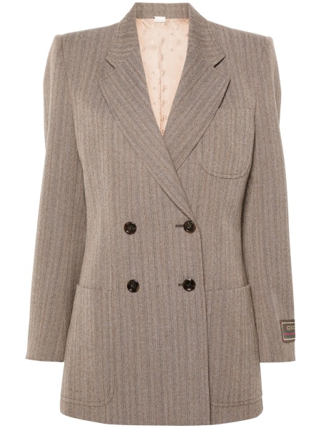 Sacou elegant Gucci maro din polyester si lana