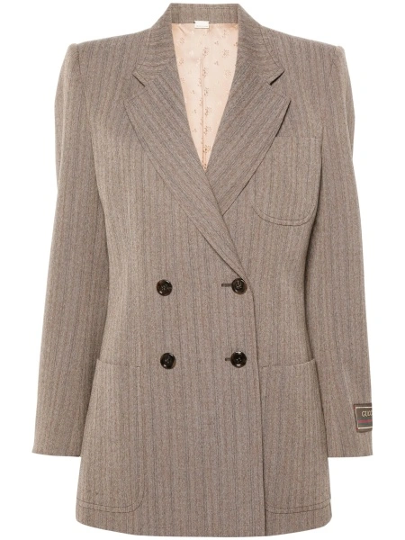 Sacou elegant Gucci maro din polyester si lana