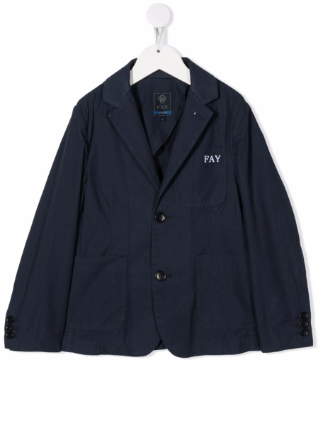 Sacou Fay albastru din polyester si bumbac
